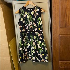 Black floral sleeveless dress